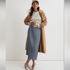 Madewell Plissé Midi Slip Skirt size XL